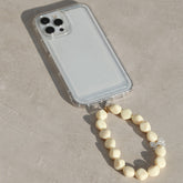 Bijoux de téléphone nœud papillon perle crème